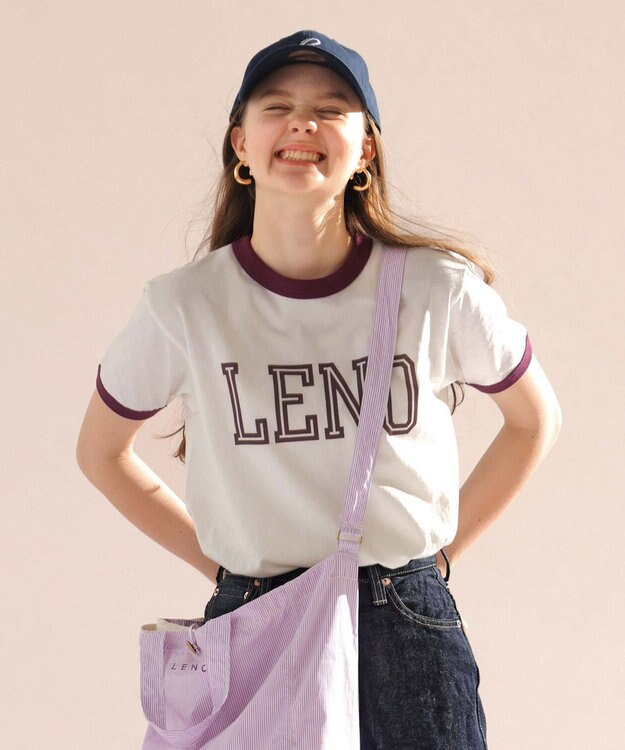 LENO RINGER T-SHIRT / リンガーTシャツ WHITE×RED