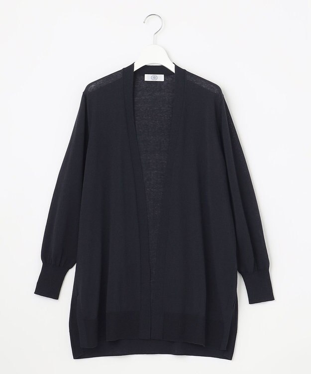 J.PRESS LADIES L 【洗える・UVケア】 サマー カーディガン ネイビー系