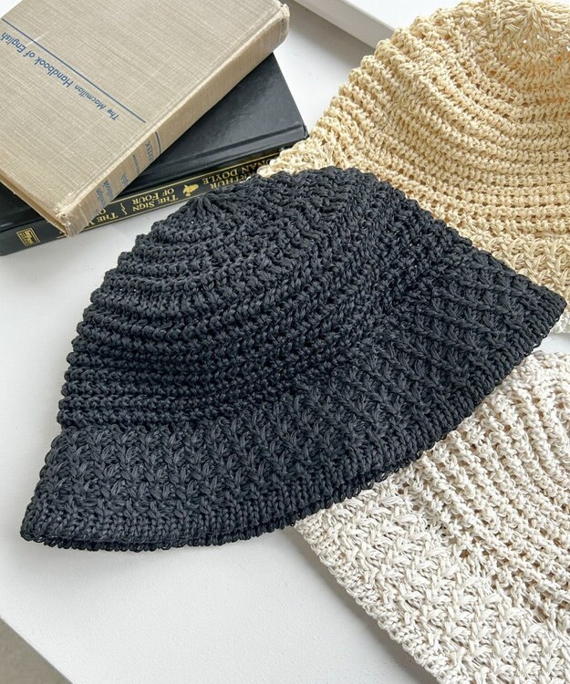 WEGO クロシェ編みハット ブラック