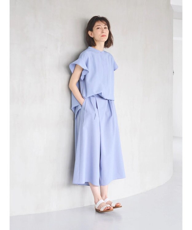 Green Parks 接触冷感　ガウチョパンツ Blue