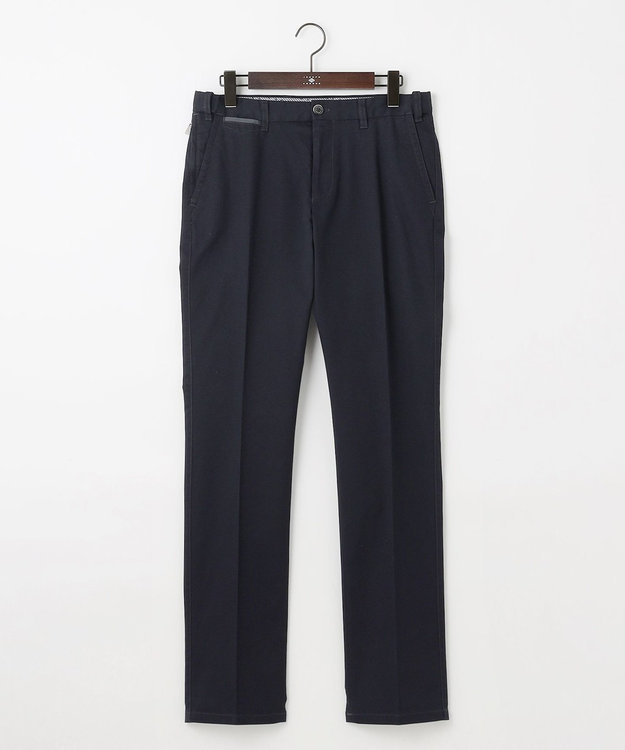 JOSEPH ABBOUD 【ウエストも伸びる！オーガニックコットン使用・25AW】トリコチンストレッチ パンツ ネイビー系