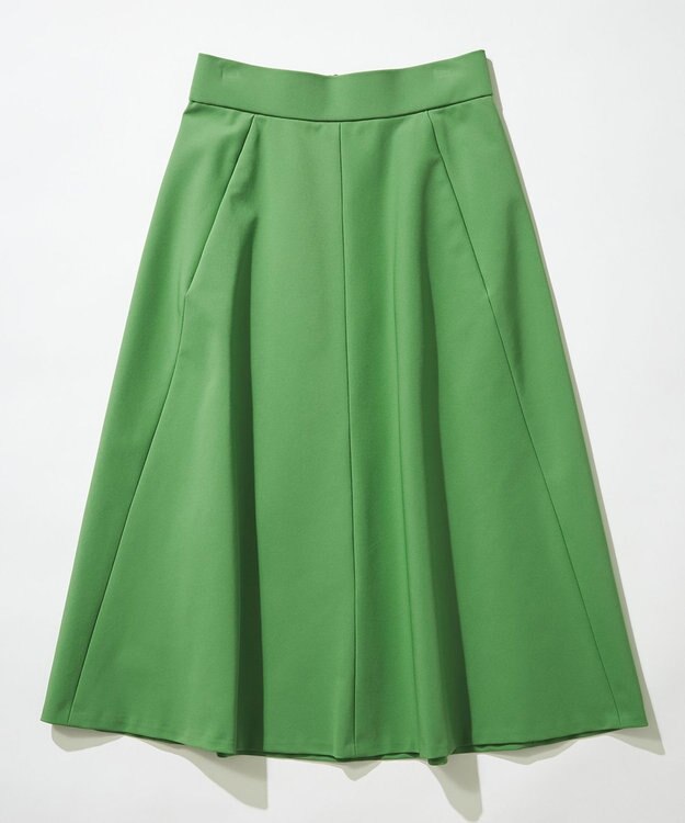 組曲 【洗える・シワになりにくい】GEMINI フレアスカート ダークグリーン系