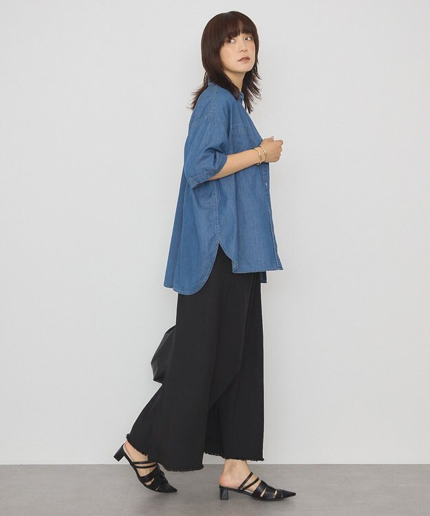 AMERICAN HOLIC Ｗポケット半袖デニムシャツ Indigo