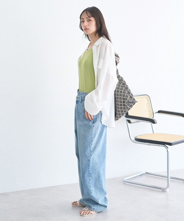 earth music&ecology Ｗポケットシャツ Off White