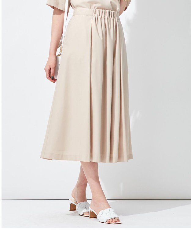 自由区 【抗菌/サスティナブル/セット着用可】EASY SET UP フレアスカート ベージュ系