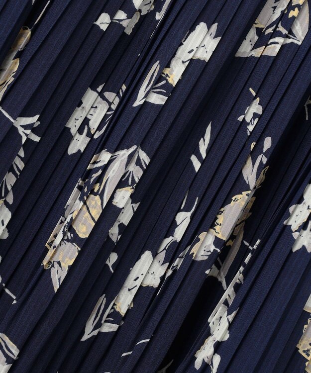 ANY SIS シアーパターン ワンピース ネイビー花柄