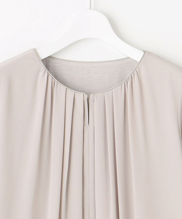 自由区 【洗える】ロイヤルシフォン ブラウス ライトグレー系