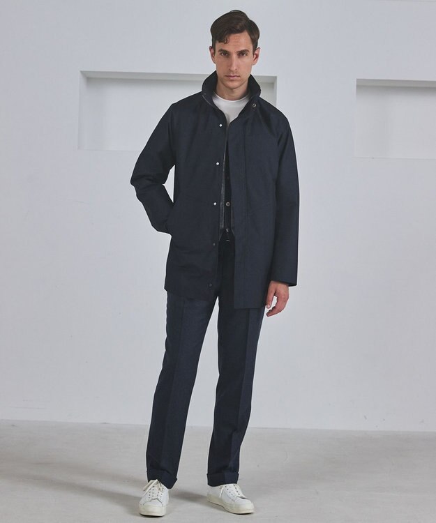 GOTAIRIKU 【仕事で着用可】ラスタードビー フーデッドブルゾン_地柄(24/25年モデル) ネイビー×ヘリンボーン柄(25年新色)