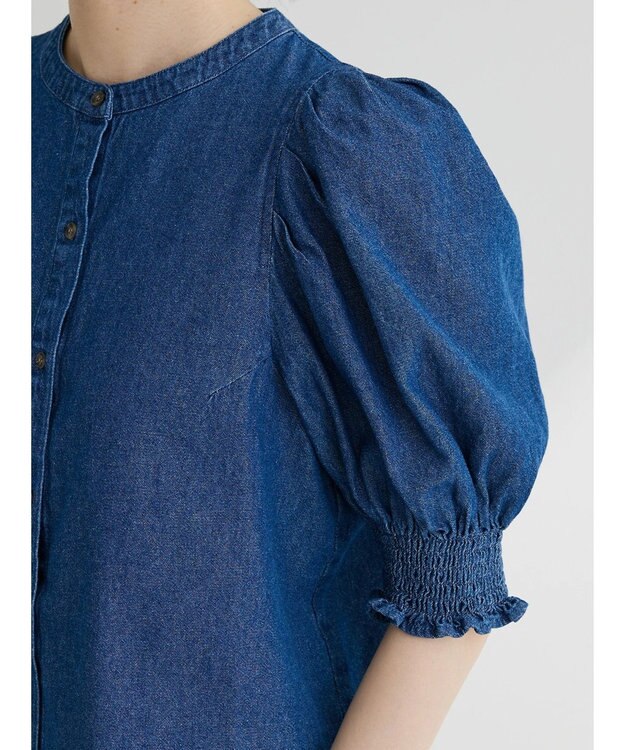Green Parks ・ＳＵＧＡＲ　ＳＰＯＯＮ　デニムパフブラウス Blue