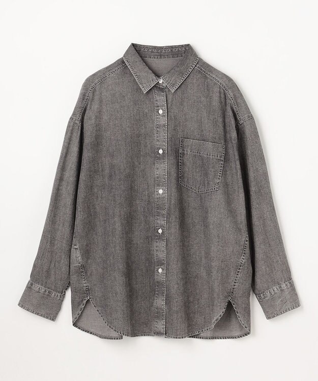 ANY L シアーデニムオーバーシャツ フェードブラック