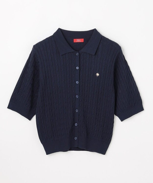 ANY 【POLO BCS別注】ケーブルニットポロ ネイビー