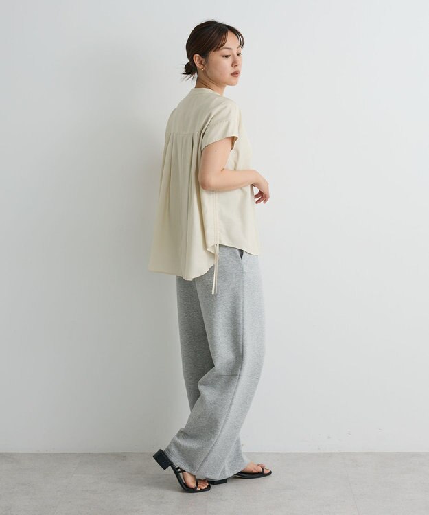 CRAFT STANDARD BOUTIQUE バンドカラーサイドドロストシャツ Cream