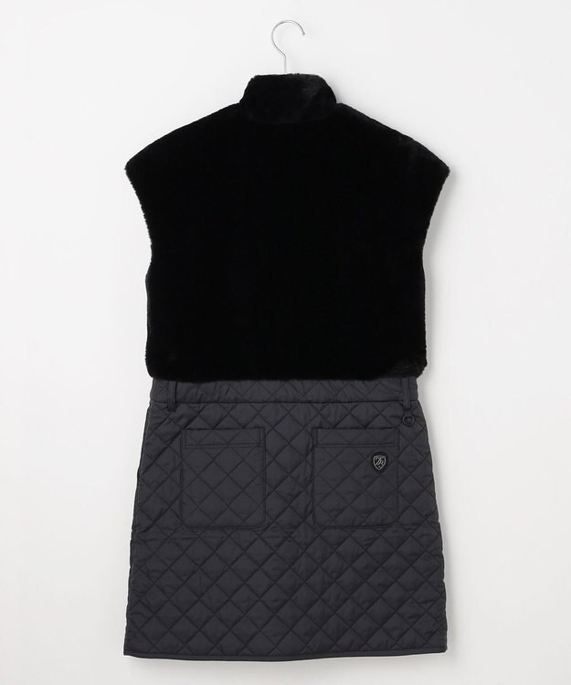 23区GOLF 【WOMEN】ファー＆キルトコンビワンピース ブラック系