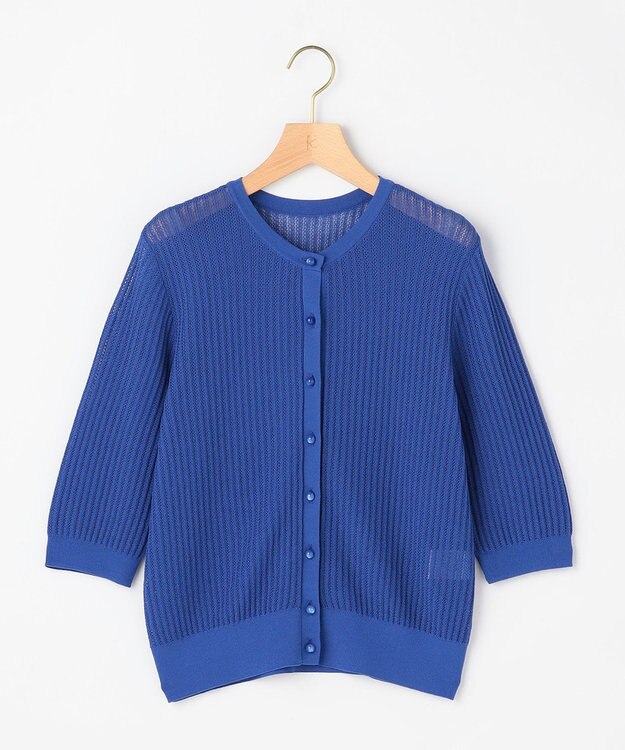 組曲 L 【先行予約・前後着用可】レーシーニット カーディガン ブルー系