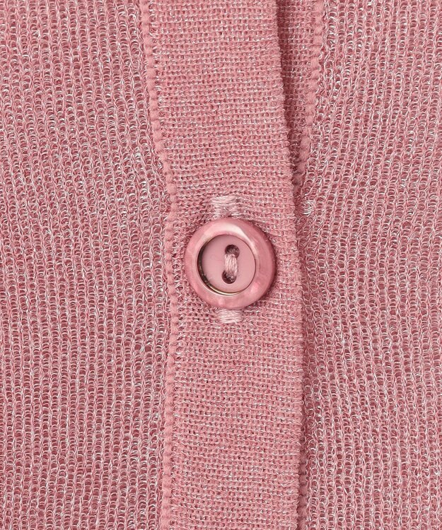 ANY SIS 【洗える】シアーランタンスリーブ カーディガン ベリーピンク