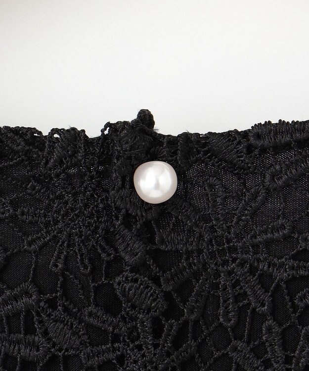 組曲 フラワーレース ブラウス ブラック系