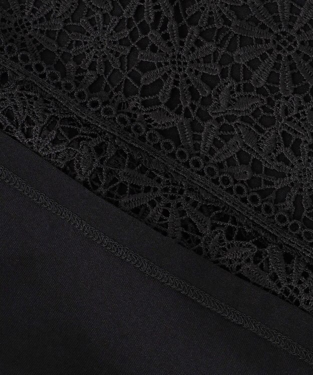 組曲 フラワーレース ブラウス ブラック系