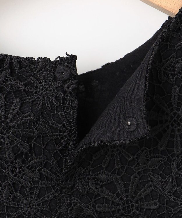 組曲 フラワーレース ブラウス ブラック系