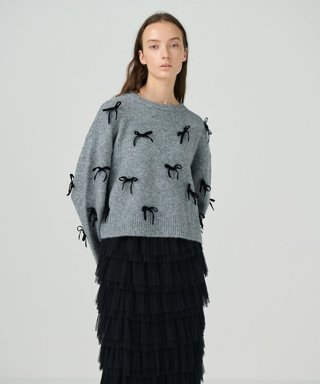 値下げ中509215 グレースコンチネンタル リボンニットトップ 　黒 値下げ中509215 グレースコンチネンタル リボンニットトップ 黒 - メルカリ