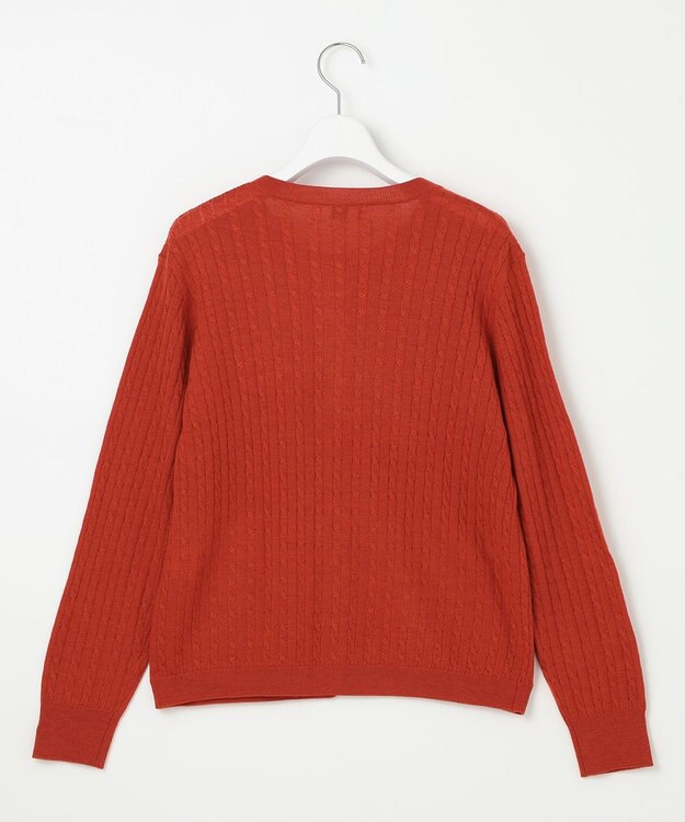 J.PRESS LADIES 【洗える】KNIT BASIC ミドル カーディガン オレンジ系