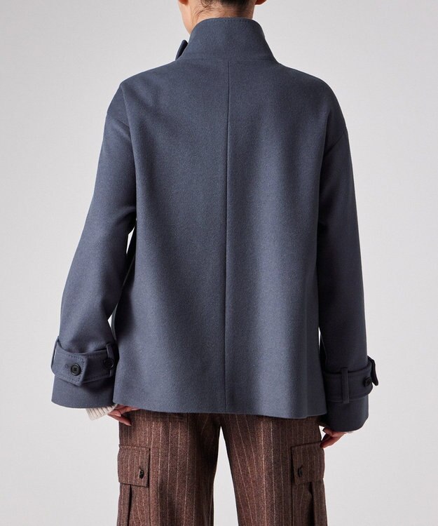 Paul Smith Field Flowers スタンドカラー ショートコート グレイッシュブルー