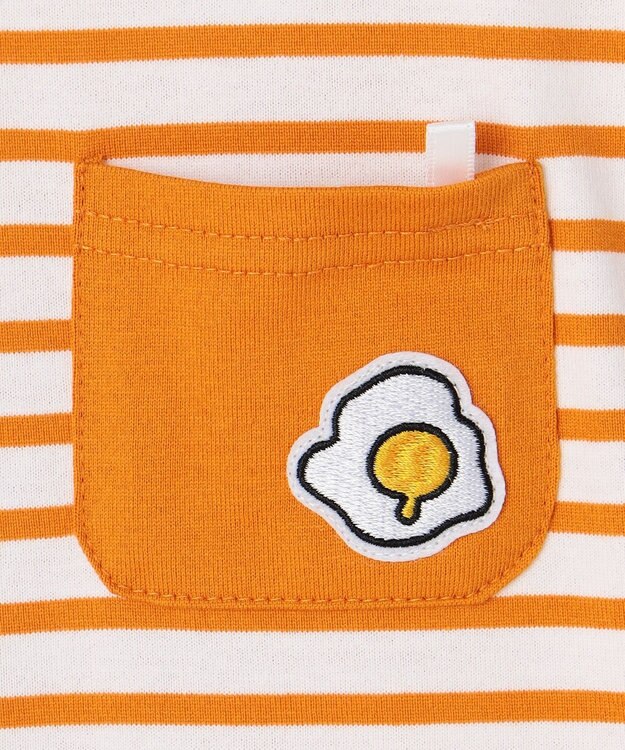 ANY KIDS 【ke ke ke】GOOD MORNING 長袖ボーダーＴシャツ オレンジ×ホワイトボーダー