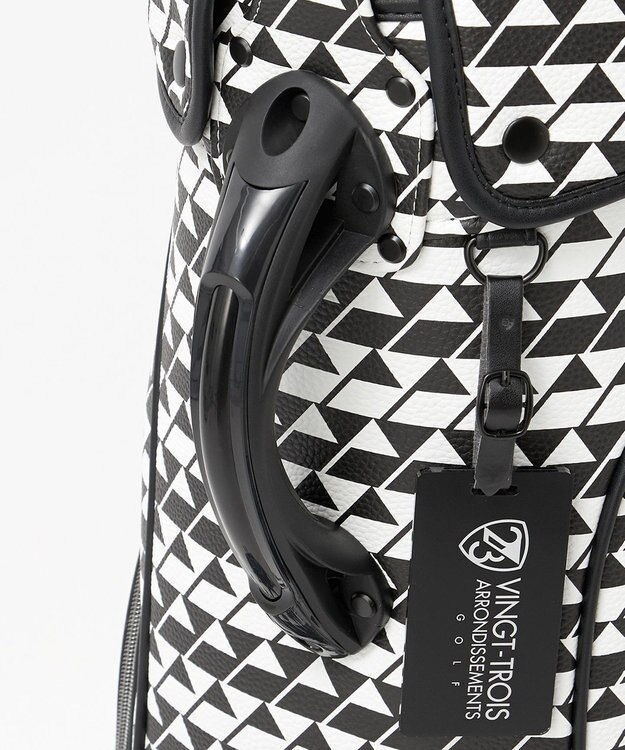 23区GOLF 【UNISEX】フラッグ総柄キャディバッグ　他と被らないデザイン ブラック系5