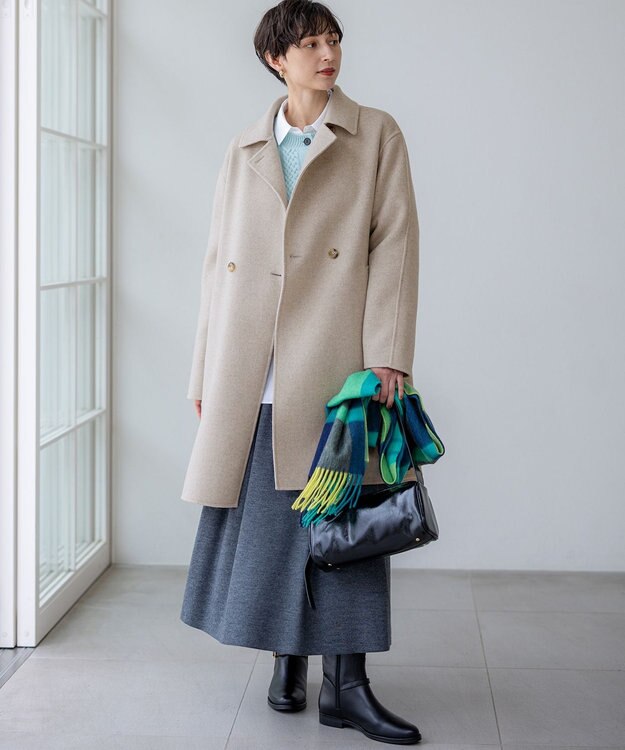 23区 L 【VERYベストアウター大賞「ロングアウター賞」受賞！/滝沢眞規子さん着用】 MANTECOPure リバー チェスターコート オートミール系