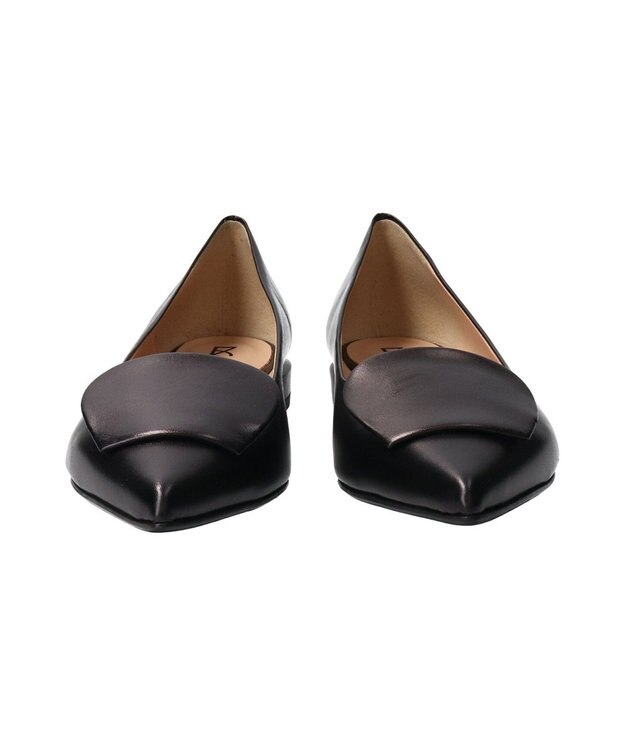 INTER-CHAUSSURES 【FABIO RUSCONI】ローヒールポインテッドトウパンプス ブラック