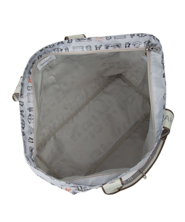 ACE BAGS & LUGGAGE HAyU × ace.  フォールディング 折り畳みトートバッグ 猫柄 30L 17862 ライトベージュ柄