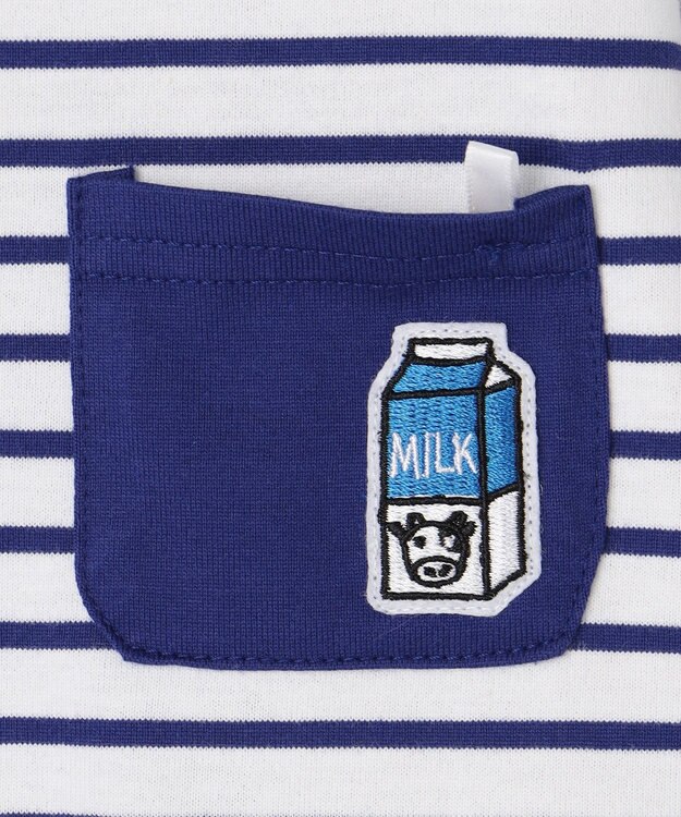 ANY KIDS 【ke ke ke】GOOD MORNING 長袖ボーダーＴシャツ ブルー×ホワイトボーダー