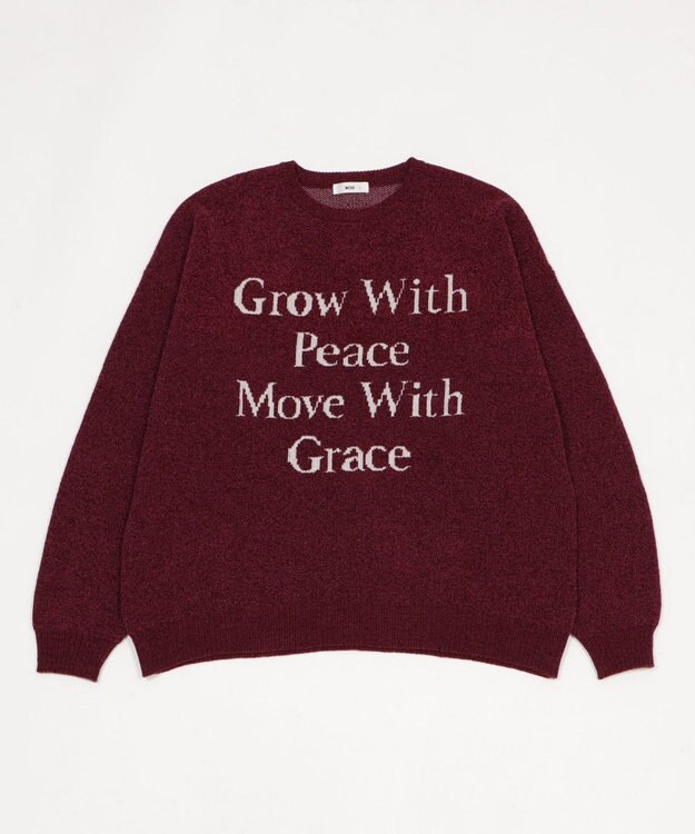 WEGO 【ユニセックス着用ITEM】ベロアモールグラフィックプルオーバー ワイン