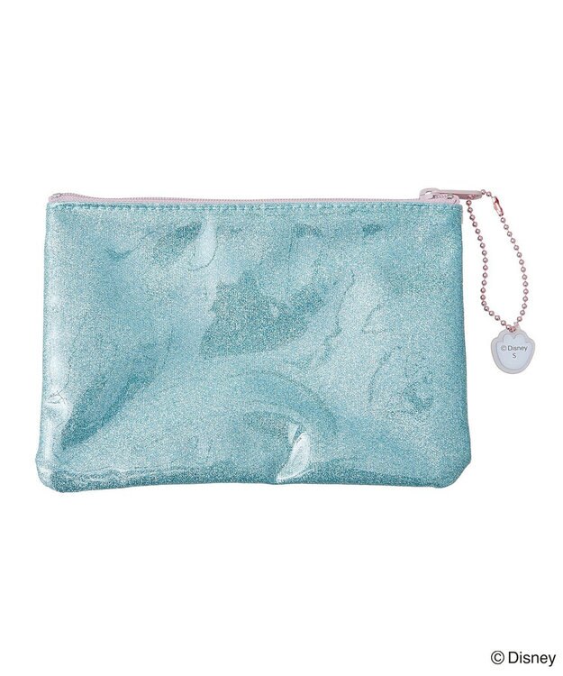 Green Parks スティッチ／チャーム付きラメビニールポーチ Blue