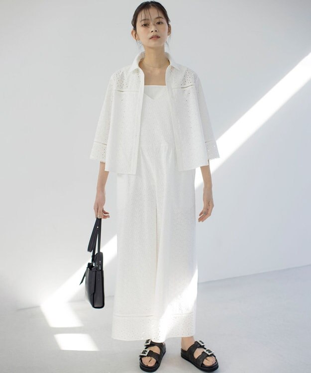 組曲 S エンブロイダリーレース襟付 ブラウス アイボリー系