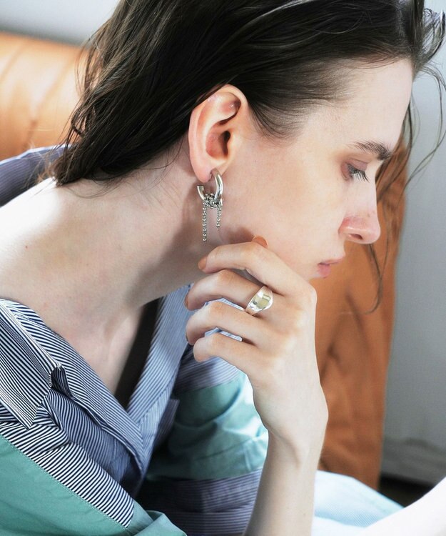 YECCA VECCA チェーンフリンジイヤリング Silver