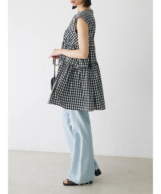Green Parks コルセット風ミニワンピースⅡ Gingham Check