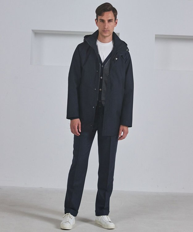 GOTAIRIKU 【仕事で着用可】ラスタードビー フーデッドブルゾン_地柄(24/25年モデル) ネイビー×ヘリンボーン柄(25年新色)