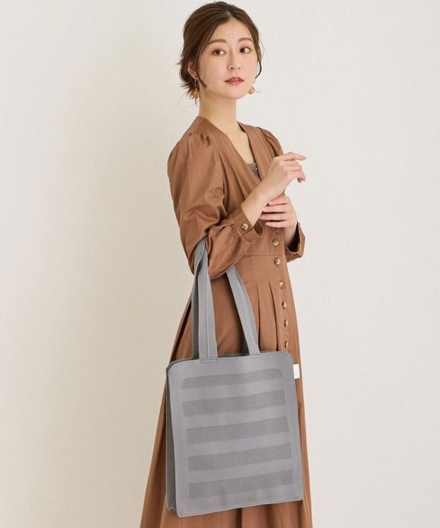 ROOTOTE 1152【A4サイズ収納】LT.アーキャトル.ストライプ.アミ-A 04：グレー