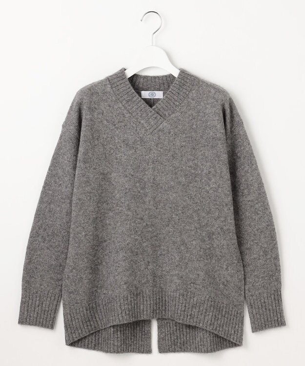 J.PRESS LADIES YAK BLEND Vネック ニット グレー系