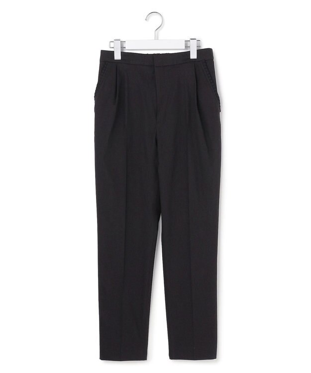 23区 【R(アール)】NALYAコンフォートリネン テーパードパンツ ブラック系