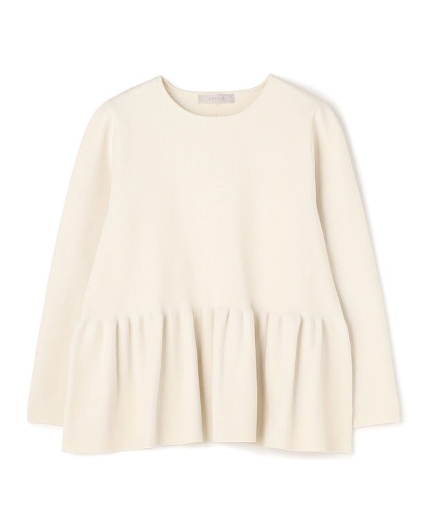 UNFILO BEAUTY FORM KNIT ペプラムセットアップ グレージュ