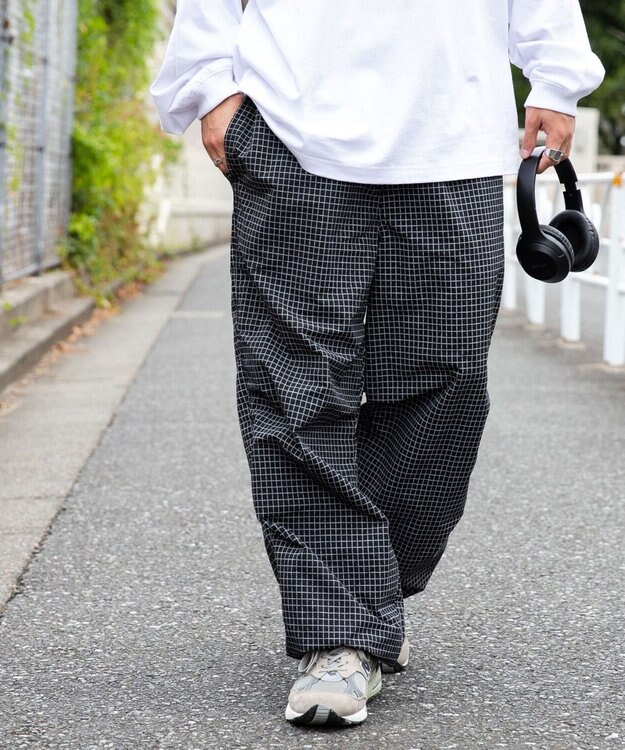 WEGO 【ウエストゴム/手洗い可】ナイロン　トラックパンツ 柄3