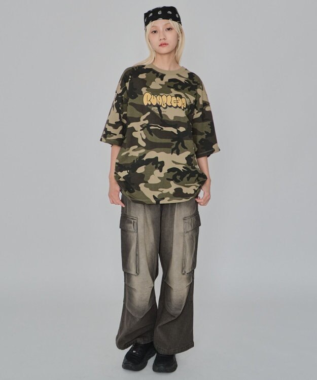 WEGO 【ユニセックス着用ITEM/MLサイズ展開】カモフラグラフィックT（SS） グリーン