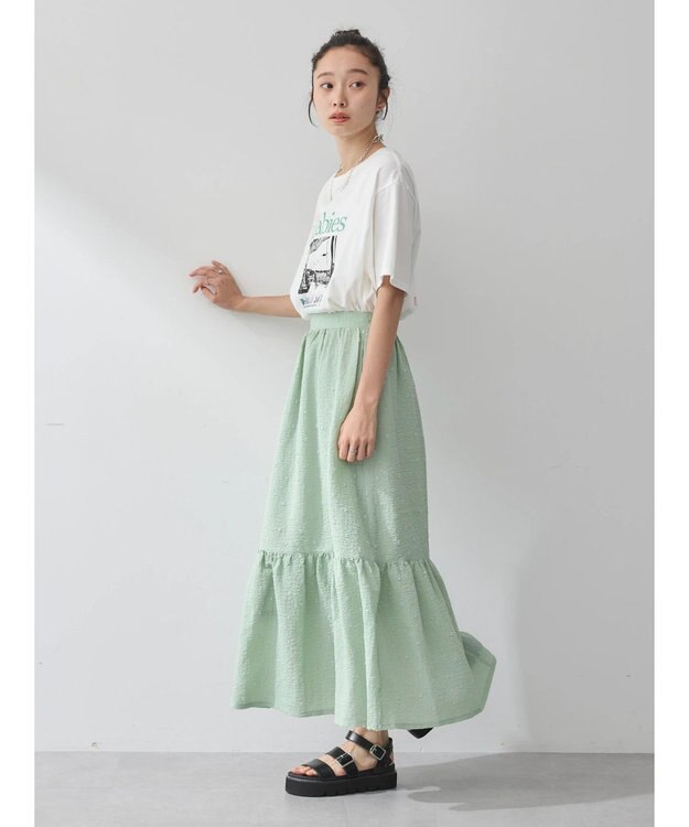 earth music&ecology ドットドビーフレアスカート Mint