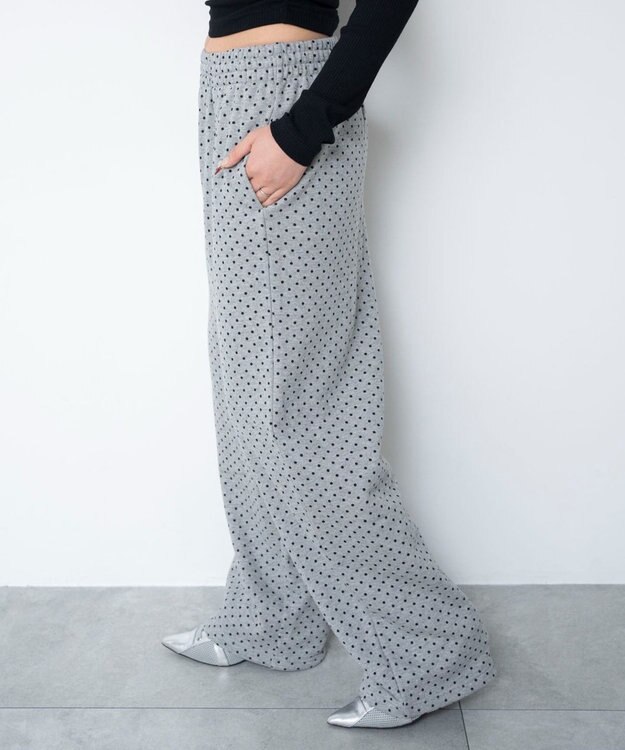 WEGO 【ウエストゴム/XSSMサイズ展開】スウェットワイドパンツ 柄2