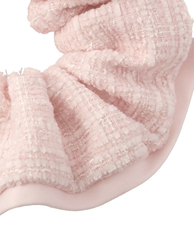 Maison de FLEUR ツイードリボンシュシュ Pink