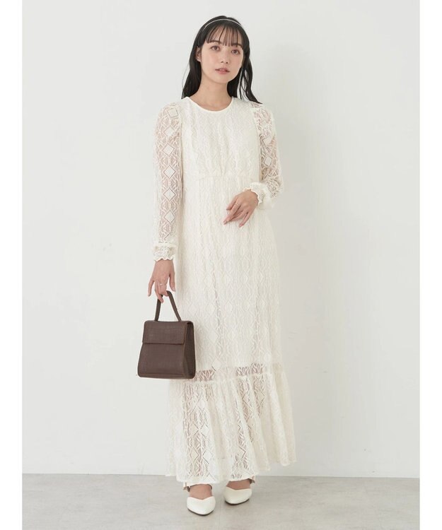 earth music&ecology 総レースワンピース Off White