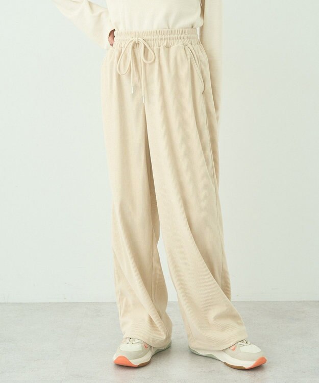 earth music&ecology リラックスコーデュロイパンツ Ivory