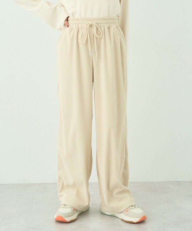 earth music&ecology リラックスコーデュロイパンツ Ivory