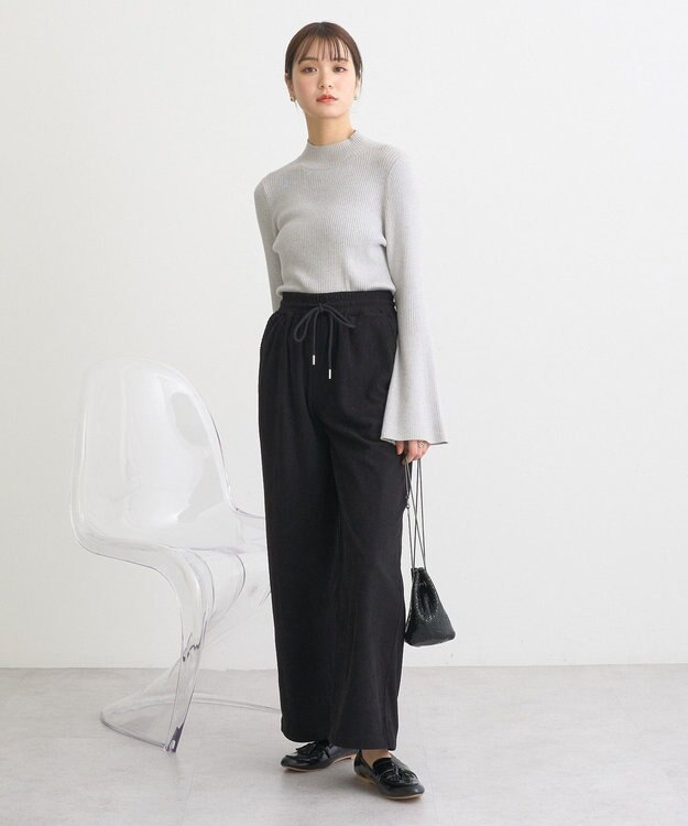 earth music&ecology リラックスコーデュロイパンツ Black